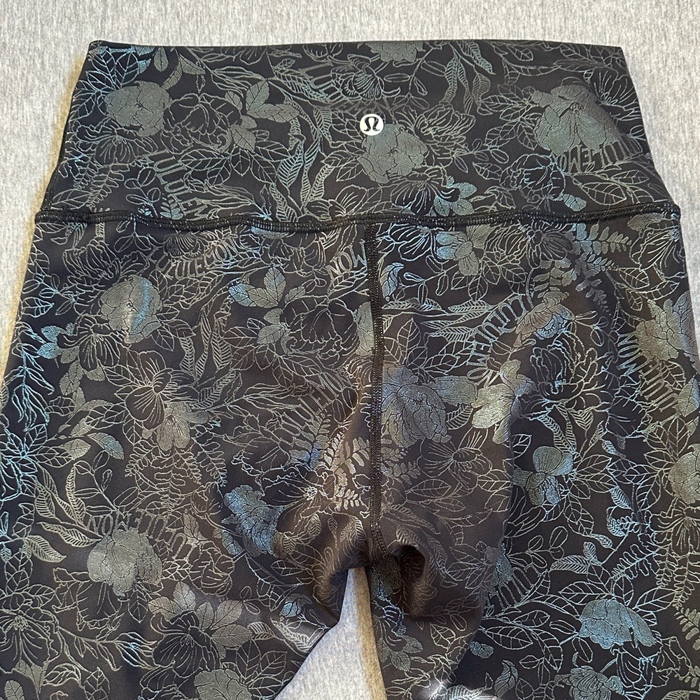 lululemon athletica Black Floral Leggings